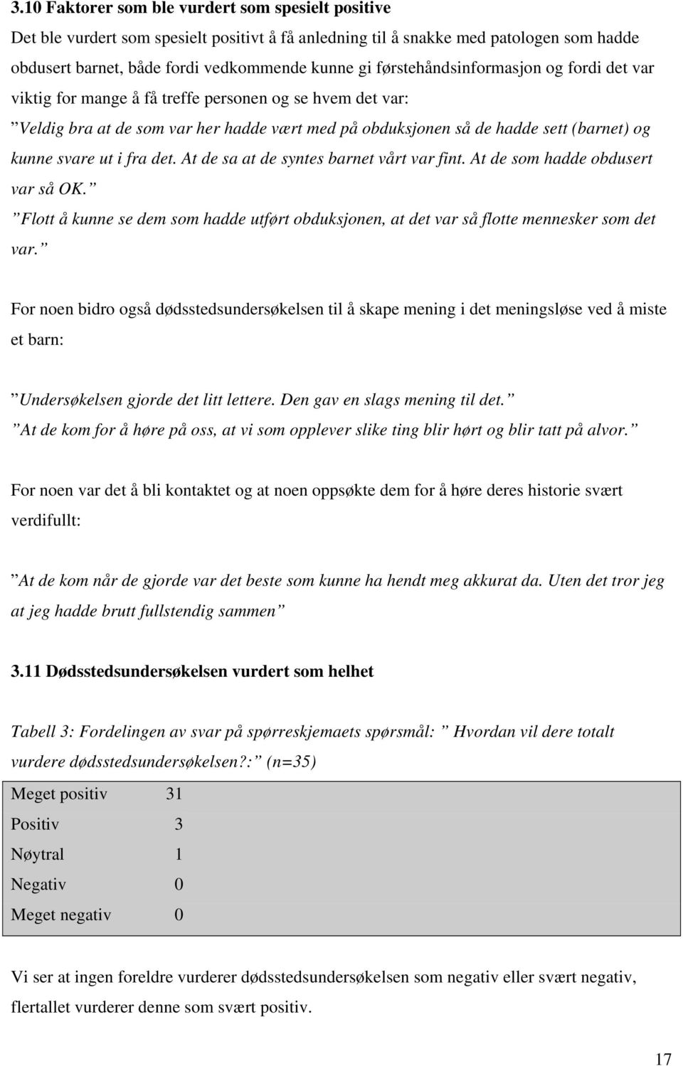 ut i fra det. At de sa at de syntes barnet vårt var fint. At de som hadde obdusert var så OK. Flott å kunne se dem som hadde utført obduksjonen, at det var så flotte mennesker som det var.