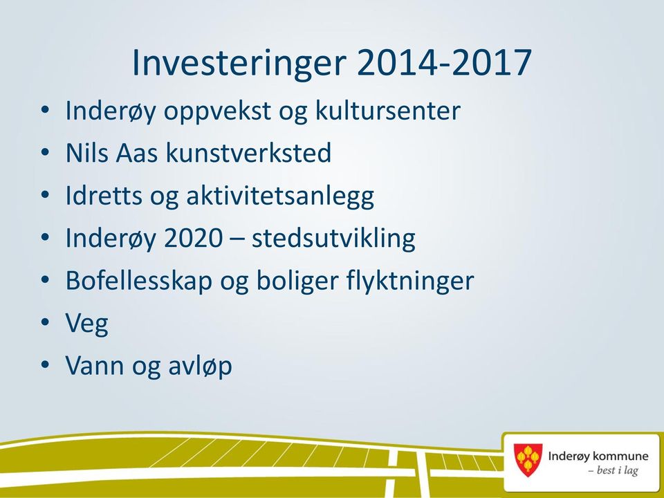 aktivitetsanlegg Inderøy 2020 stedsutvikling