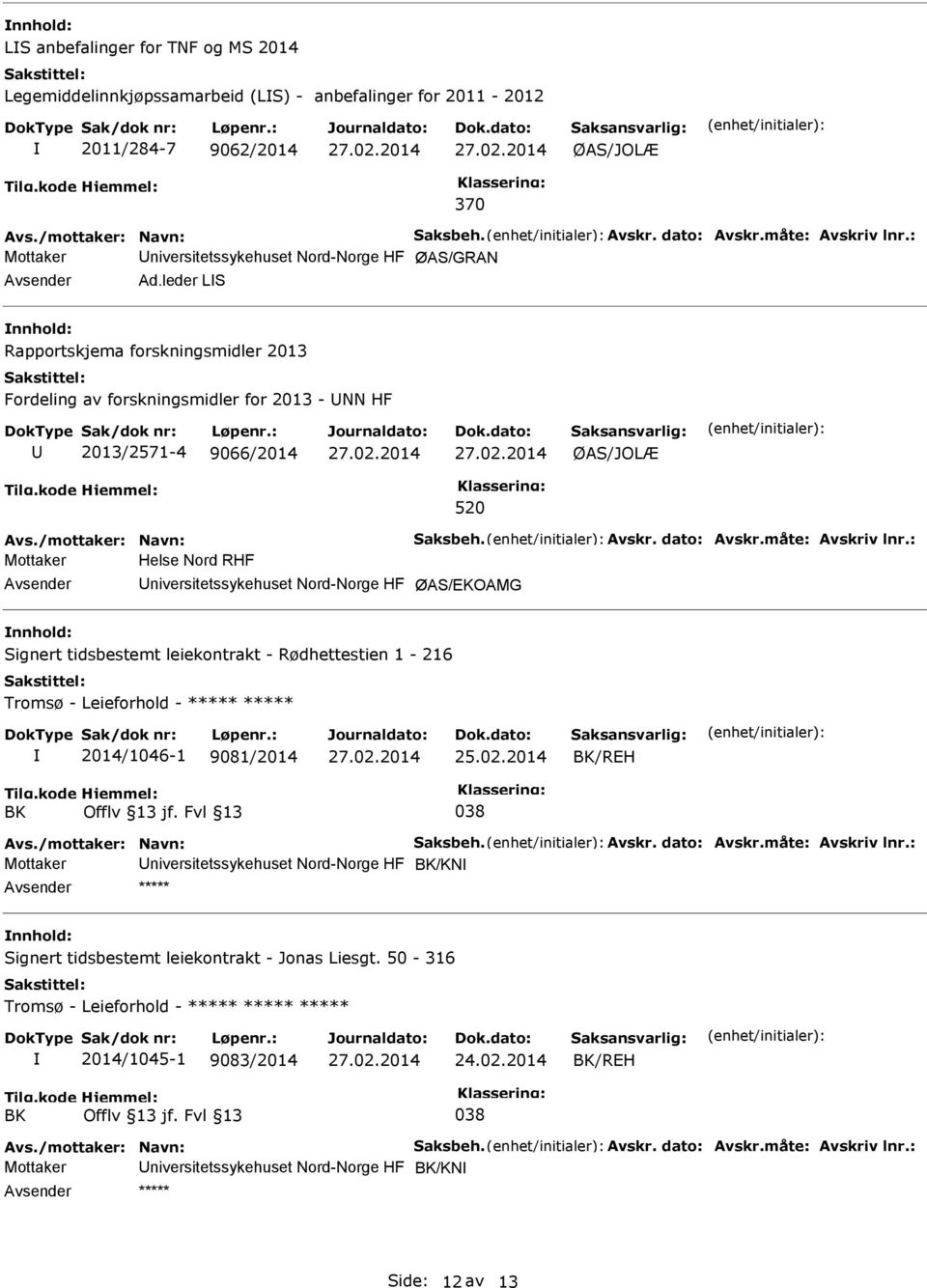 tidsbestemt leiekontrakt - Rødhettestien 1-216 Tromsø - Leieforhold - ***** ***** 2014/1046-1 9081/2014 BK/REH BK Offlv 13 jf.