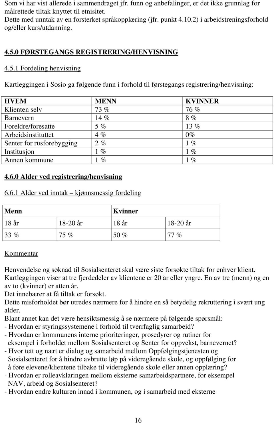 0 FØRSTEGANGS REGISTRERING/HENVISNING 4.5.