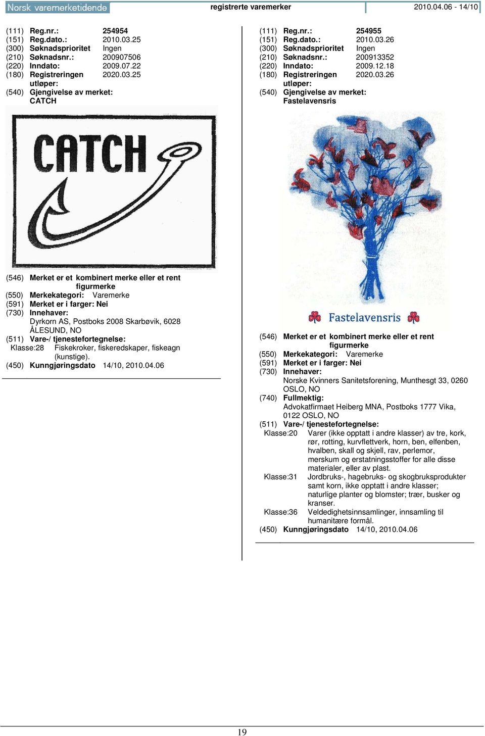26 (210) Søknadsnr.: 200913352 (220) Inndato: 2009.12.18 (180) Registreringen 2020.03.