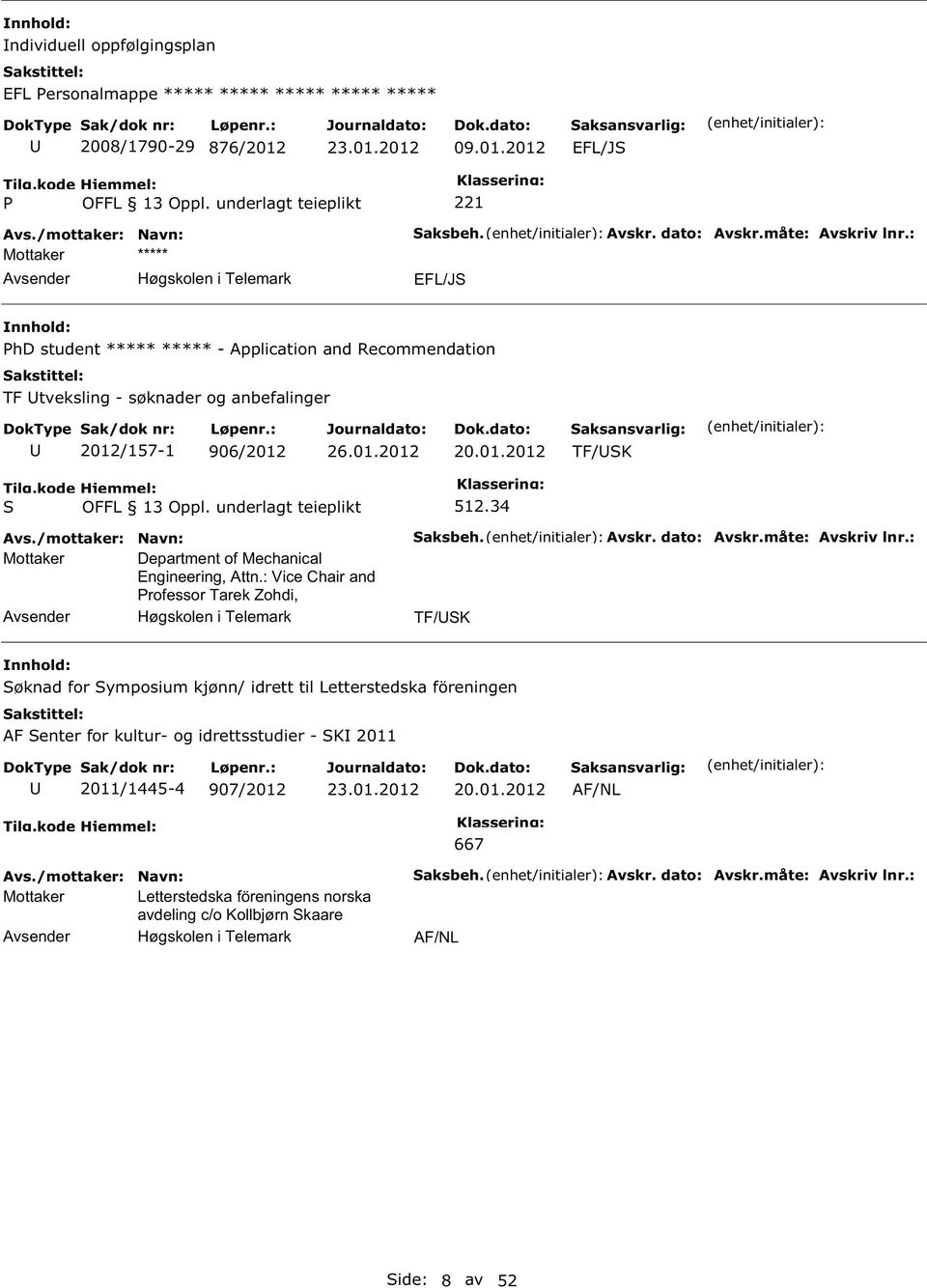 : Vice Chair and rofessor Tarek Zohdi, 512.34 aksbeh. Avskr. dato: Avskr.måte: Avskriv lnr.