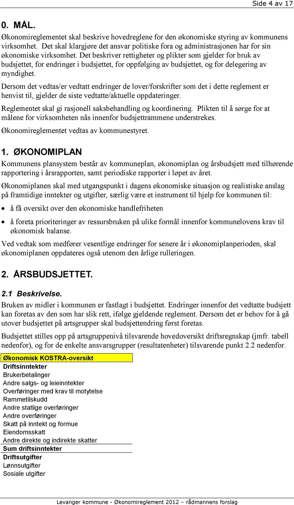 Det beskriver rettigheter og plikter som gjelder for bruk av budsjettet, for endringer i budsjettet, for oppfølging av budsjettet, og for delegering av myndighet.