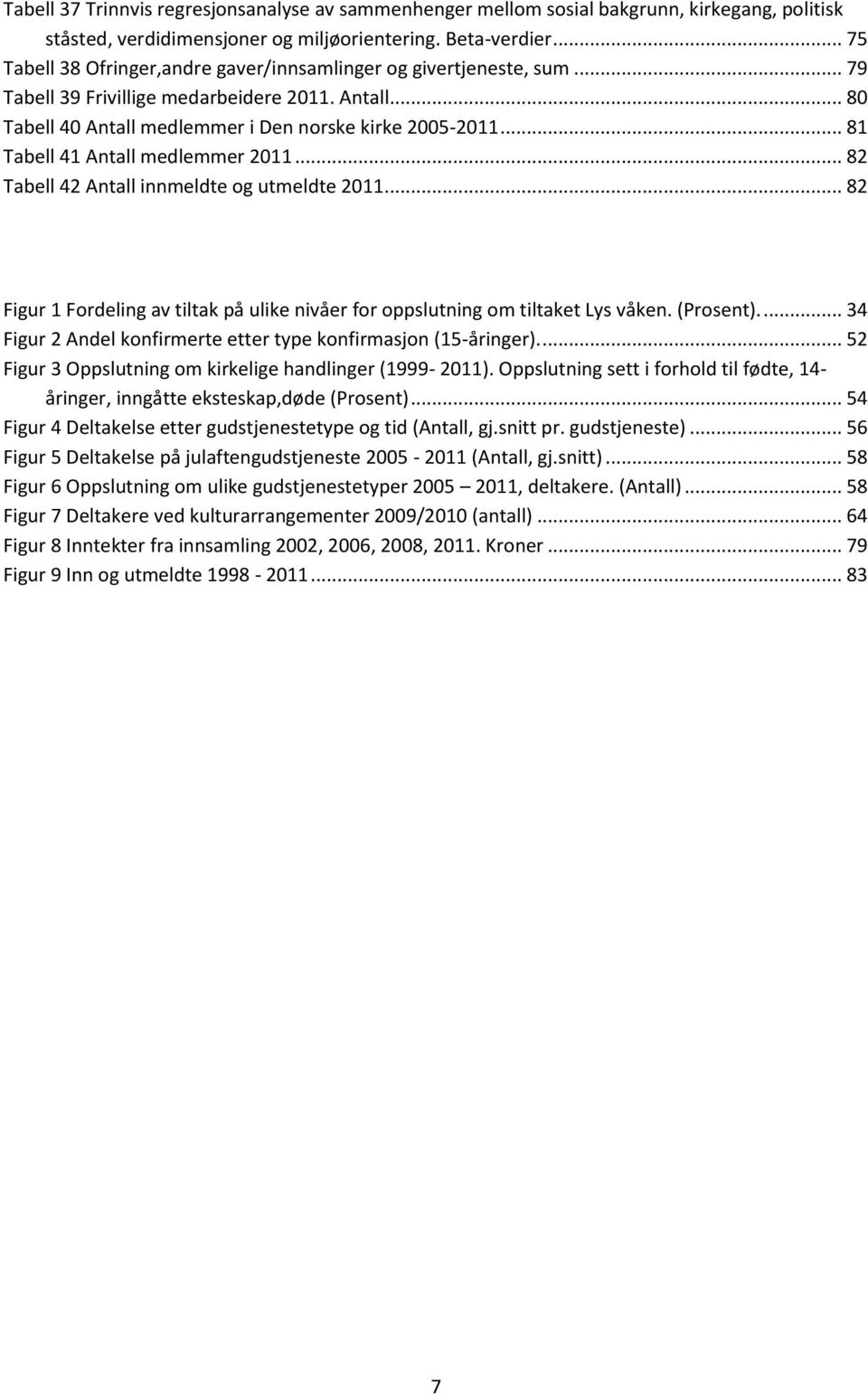 .. 81 Tabell 41 Antall medlemmer 2011... 82 Tabell 42 Antall innmeldte og utmeldte 2011... 82 Figur 1 Fordeling av tiltak på ulike nivåer for oppslutning om tiltaket Lys våken. (Prosent).