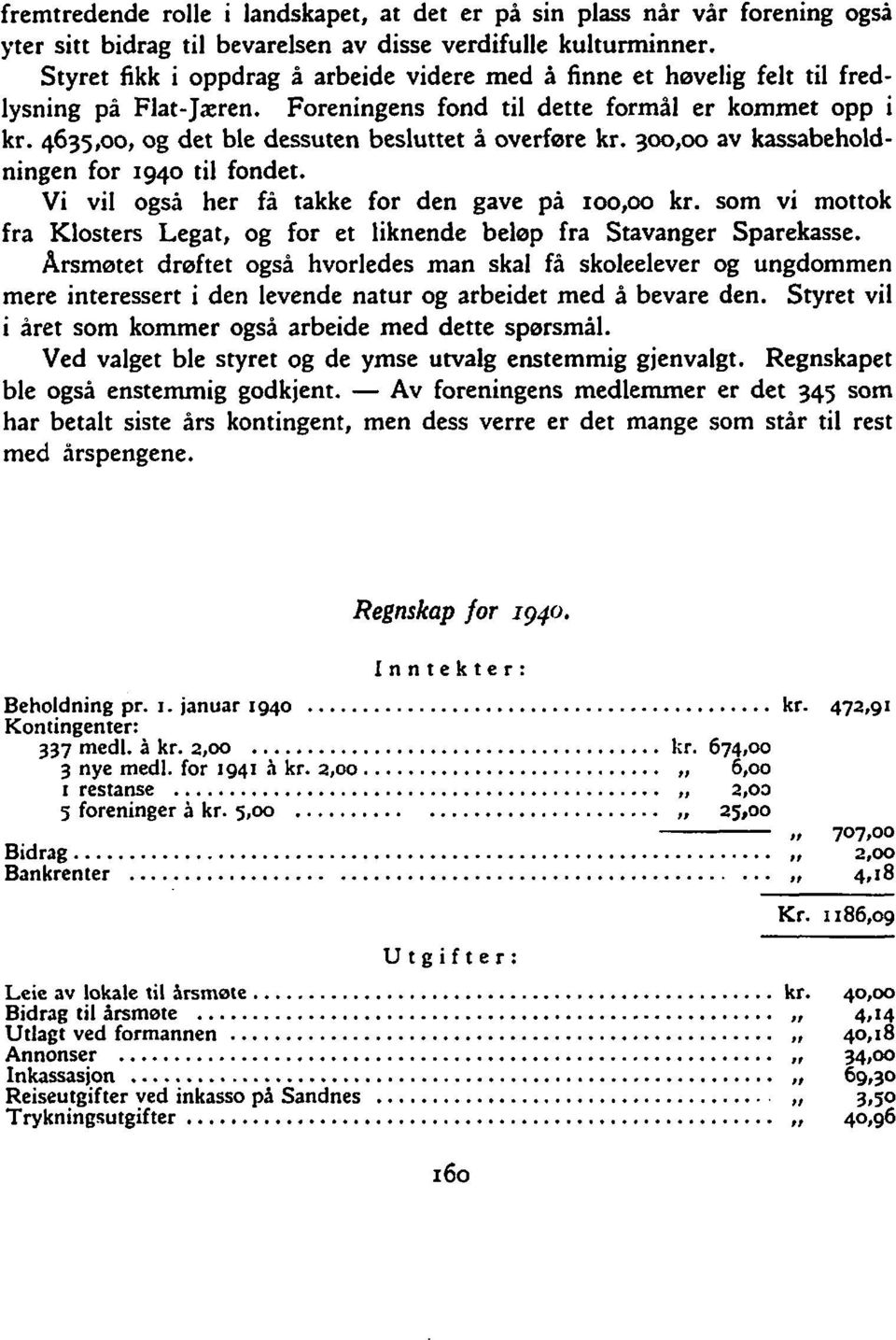 4635,oo, og det ble dessuten besluttet å overføre kr. 300,00 av kassabeholdningen for 1940 til fondet. Vi vil også her få takke for den gave pa ~oo,oo kr.