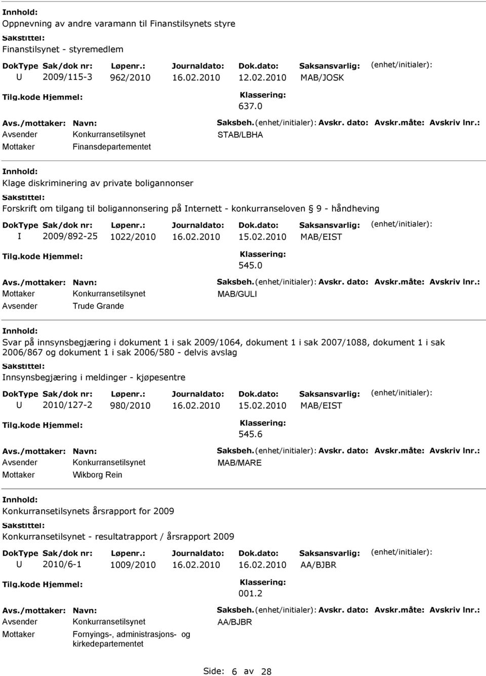 MAB/EST 545.0 Avs./mottaker: Navn: Saksbeh. Avskr. dato: Avskr.måte: Avskriv lnr.