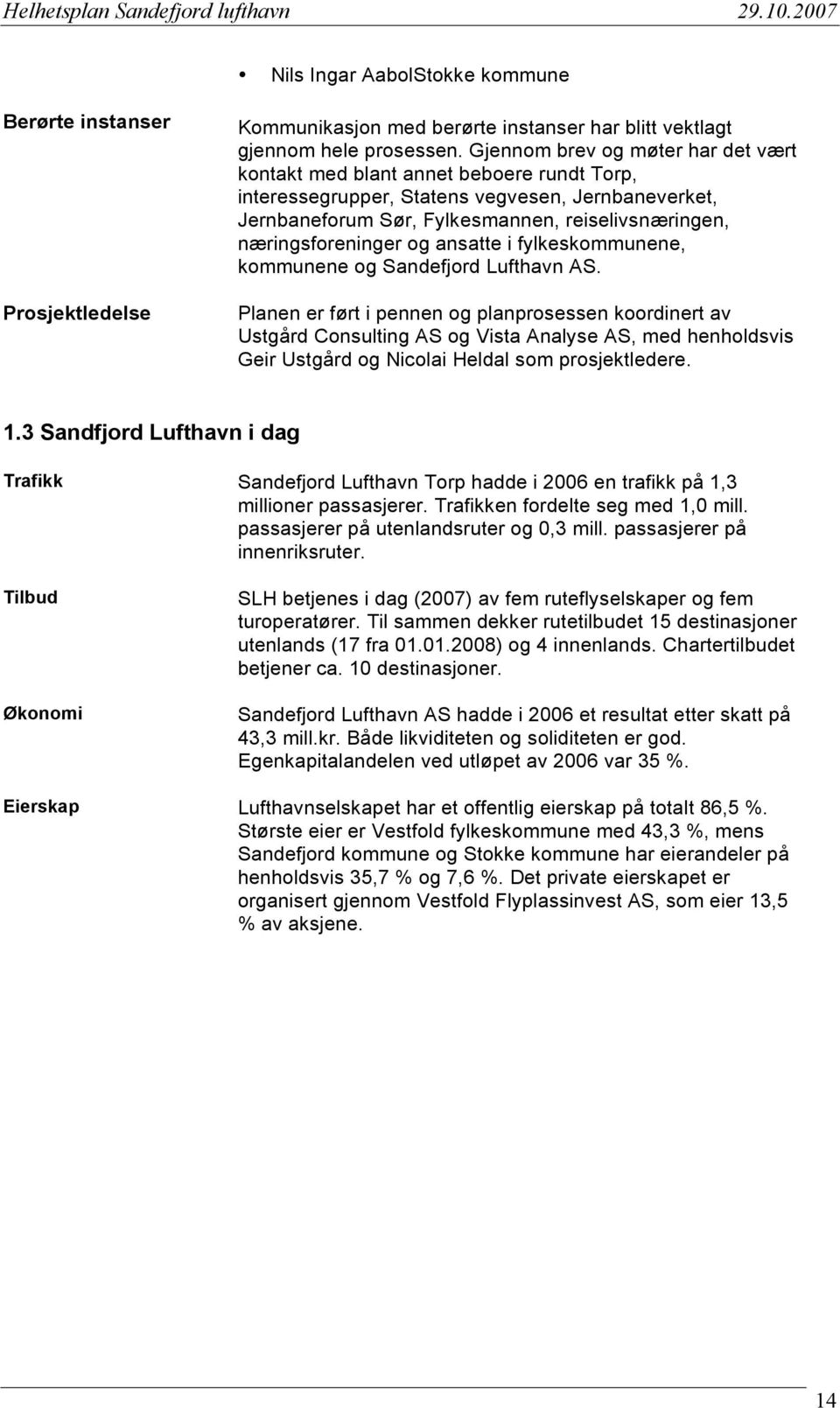 næringsforeninger og ansatte i fylkeskommunene, kommunene og Sandefjord Lufthavn AS.