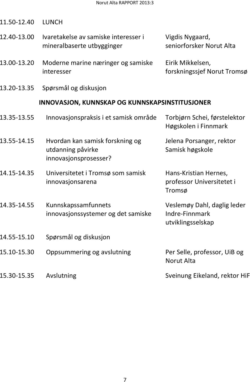 35 Spørsmål og diskusjon INNOVASJON, KUNNSKAP OG KUNNSKAPSINSTITUSJONER 13.35-13.55 Innovasjonspraksis i et samisk område Torbjørn Schei, førstelektor Høgskolen i Finnmark 13.55-14.