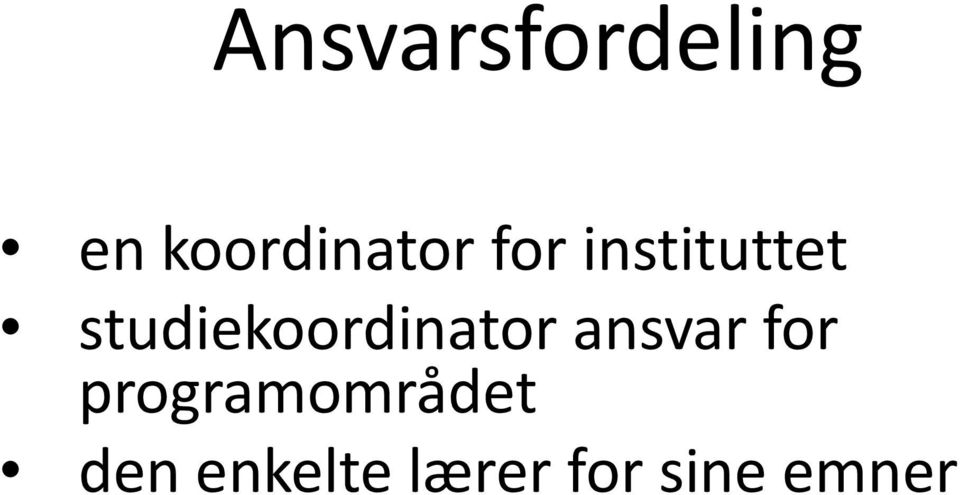 studiekoordinator ansvar for