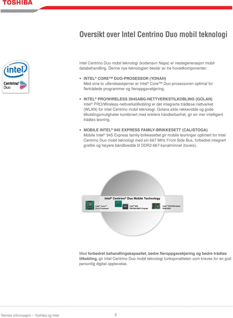 fleroppgavekjøring. INTEL PRO/WIRELESS 3945ABG-NETTVERKSTILKOBLING (GOLAN) Intel PRO/Wireless-nettverkstilkobling er det integrerte trådløse nettverket (WLAN) for Intel Centrino mobil teknologi.