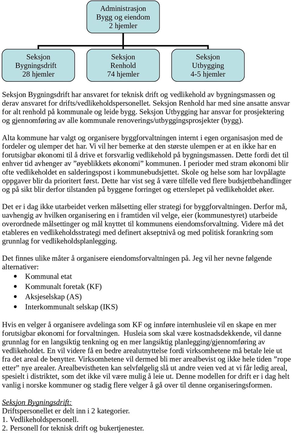 Utbygging har ansvar for prosjektering og gjennomføring av alle kommunale renoverings/utbyggingsprosjekter (bygg).