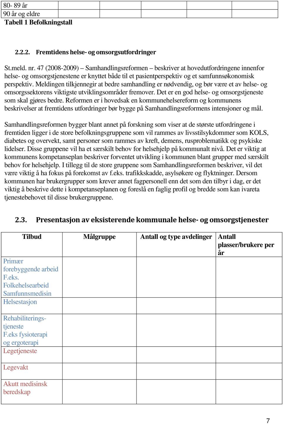 Meldingen tilkjennegir at bedre samhandling er nødvendig, og bør være et av helse- og omsorgssektorens viktigste utviklingsområder fremover.