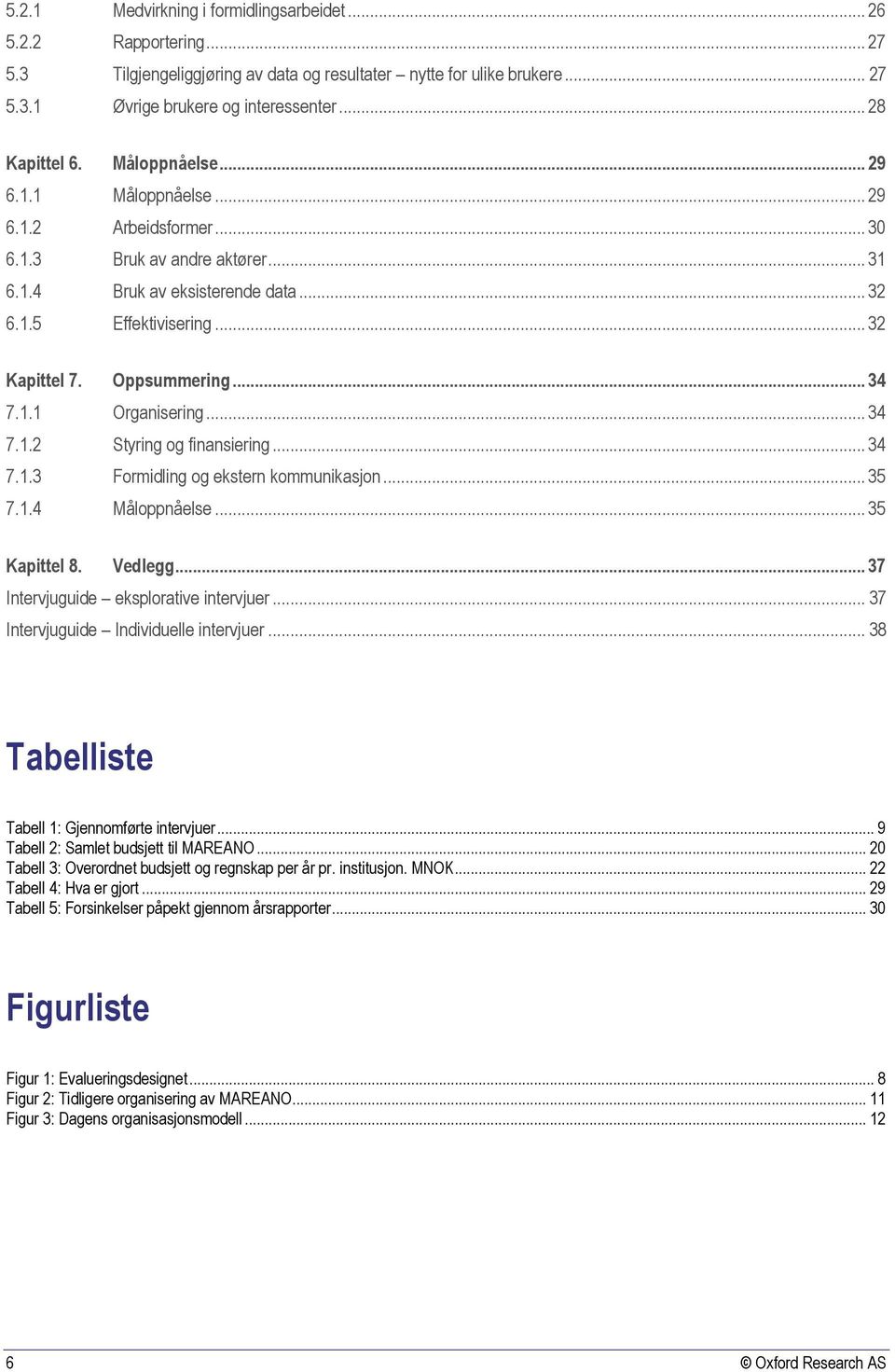 .. 34 7.1.1 Organisering... 34 7.1.2 Styring og finansiering... 34 7.1.3 Formidling og ekstern kommunikasjon... 35 7.1.4 Måloppnåelse... 35 Kapittel 8. Vedlegg.