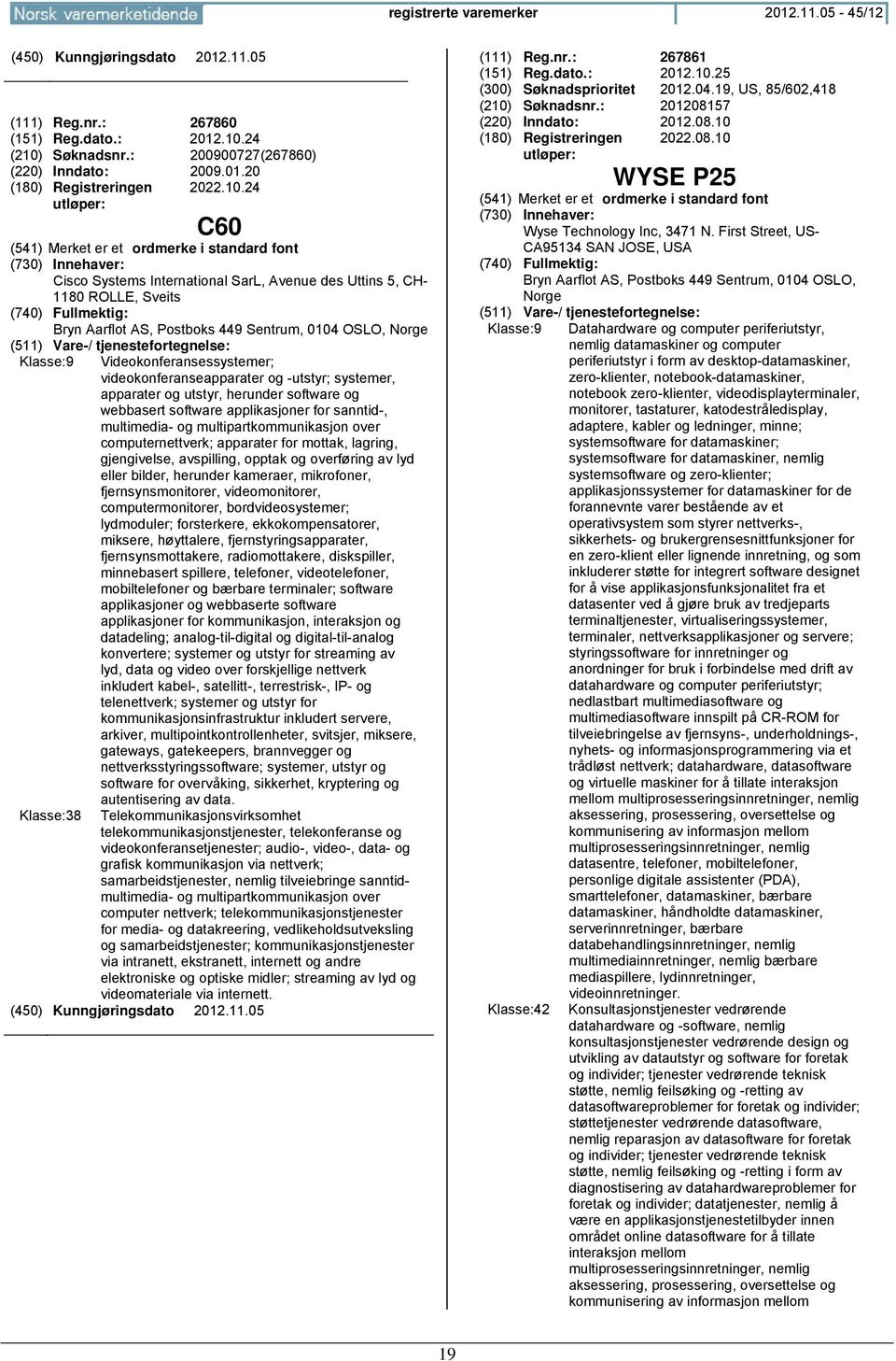 Søknadsnr.: 200900727(267860) (220) Inndato: 2009.01.20 2022.10.