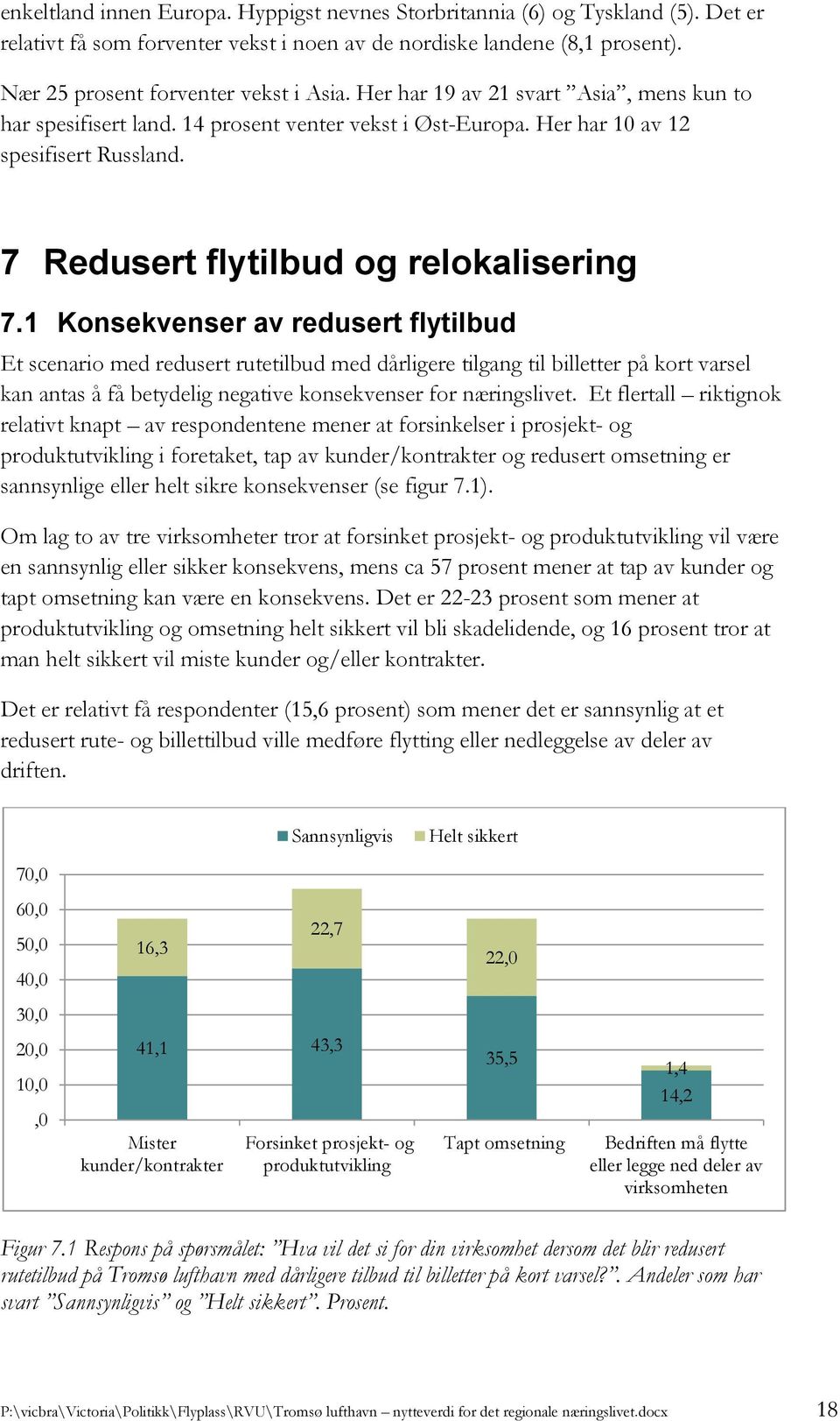 1 Konsekvenser av redusert flytilbud Et scenario med redusert rutetilbud med dårligere tilgang til billetter på kort varsel kan antas å få betydelig negative konsekvenser for næringslivet.