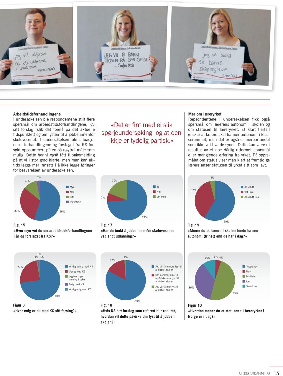 Dette har vi også fått tilbakemelding på at vi i stor grad klarte, men man kan alltids legge mer innsats i å ikke legge føringer for besvarelsen av undersøkelsen.