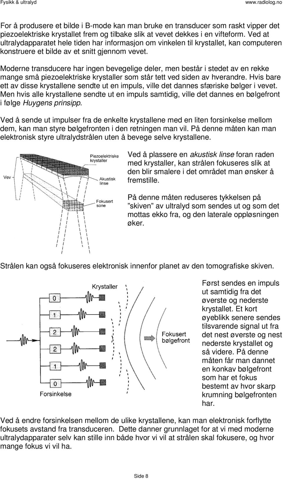 Moderne transducere har ingen bevegelige deler, men består i stedet av en rekke mange små piezoelektriske krystaller som står tett ved siden av hverandre.