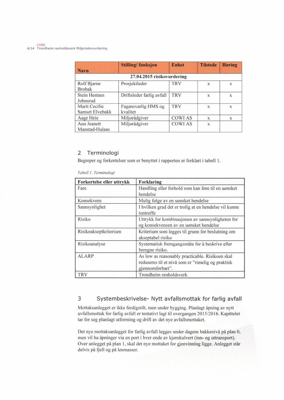 Miljørådgiver COWI AS x x Ann Jeanett Miljørådgiver COWI AS x Manstad-Hulaas 2 Terminologi Begreper og forkortelser som er benyttet i rapporten er forklart i tabell l. Tabell 1.