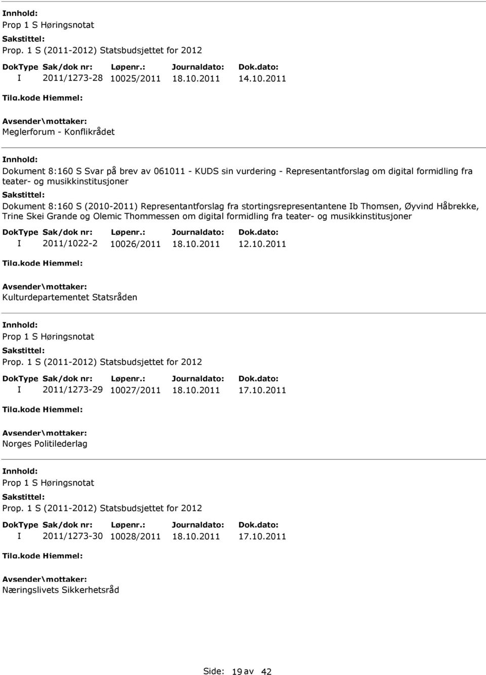 2011 Meglerforum - Konflikrådet nnhold: Dokument 8:160 S Svar på brev av 061011 - KDS sin vurdering - Representantforslag om digital formidling fra