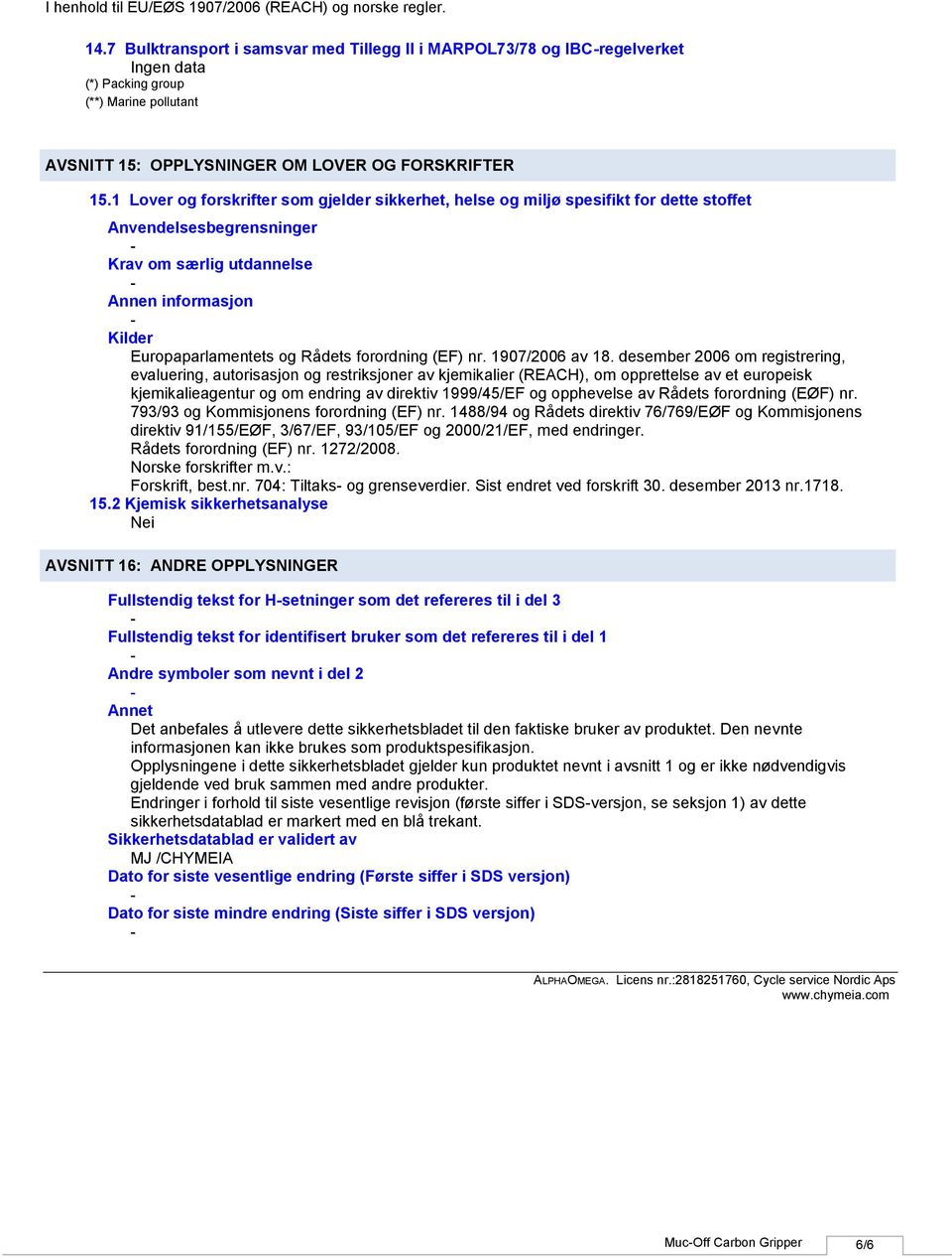 forordning (EF) nr. 1907/2006 av 18.