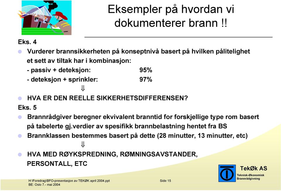 + sprinkler: 97% HVA ER DEN REELLE SIKKERHETSDIFFERENSEN? Eks.