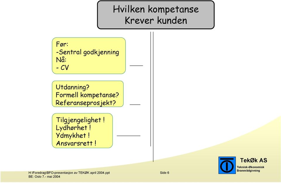 Referanseprosjekt? Tilgjengelighet! Lydhørhet! Ydmykhet!