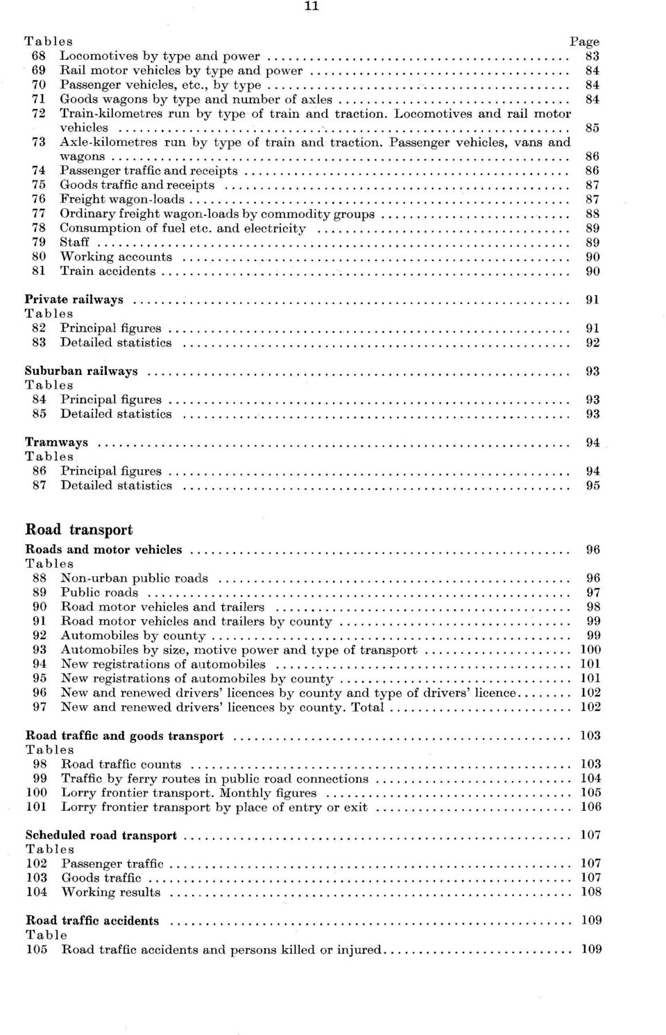 Locomotives and rail motor vehicles 85 73 Axle-kilometres run by type of train and traction.