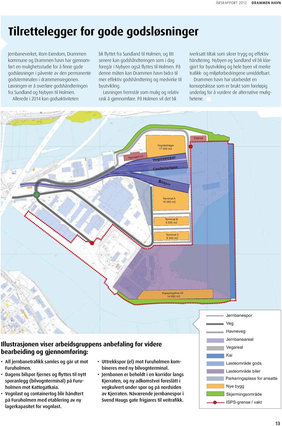 Allerede i 2014 kan godsaktiviteten bli flyttet fra Sundland til Holmen, og litt senere kan godshåndteringen som i dag foregår i Nybyen også flyttes til Holmen.