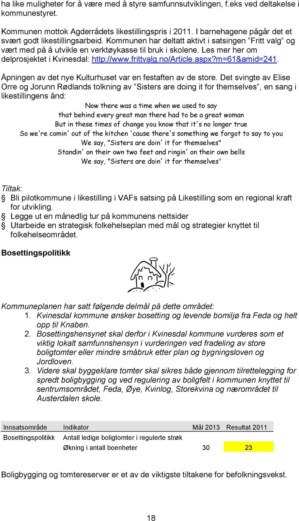 Les mer her om delprosjektet i Kvinesdal: http://www.frittvalg.no/article.aspx?m=61&amid=241. Åpningen av det nye Kulturhuset var en festaften av de store.