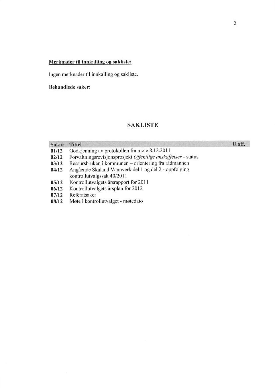 02tt2 031t2 04tt2 05n2 06n2 07n2 08n2 Godkjenning av protokollcn fra møte 8.12.