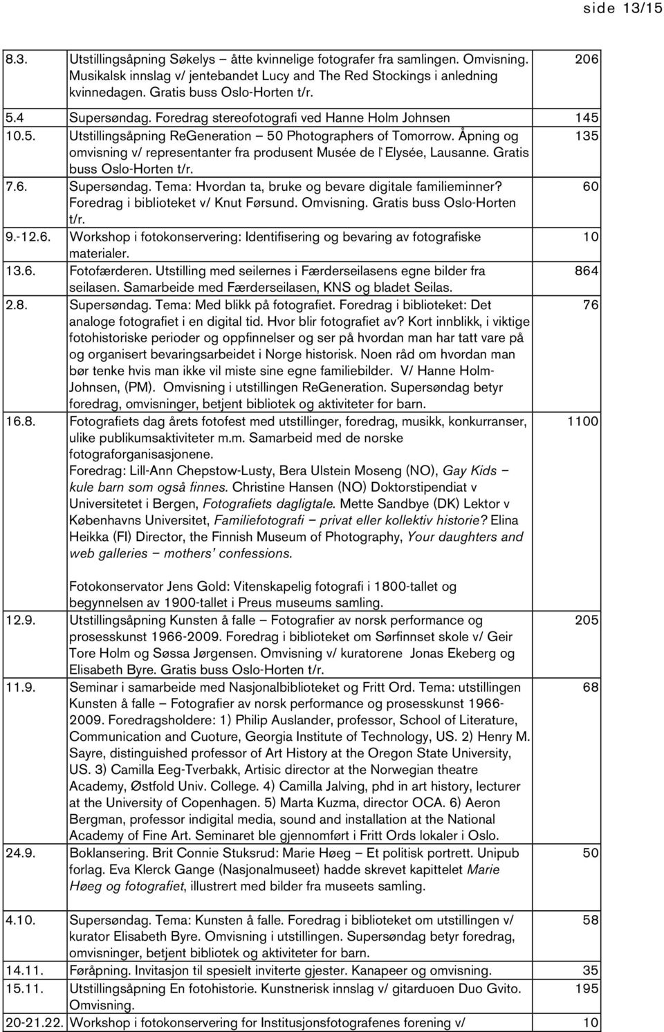 Åpning og 135 omvisning v/ representanter fra produsent Musée de l`elysée, Lausanne. Gratis buss Oslo-Horten t/r. 7.6. Supersøndag. Tema: Hvordan ta, bruke og bevare digitale familieminner?