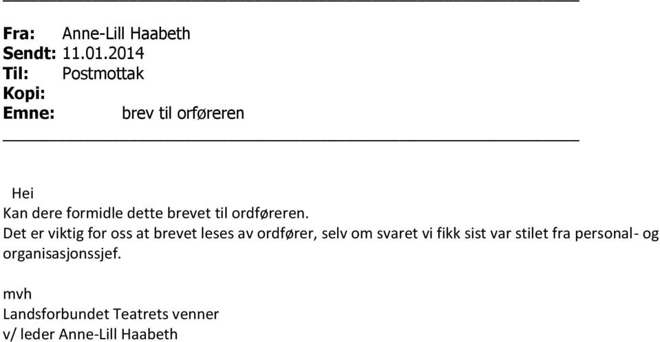 brevet til ordføreren.