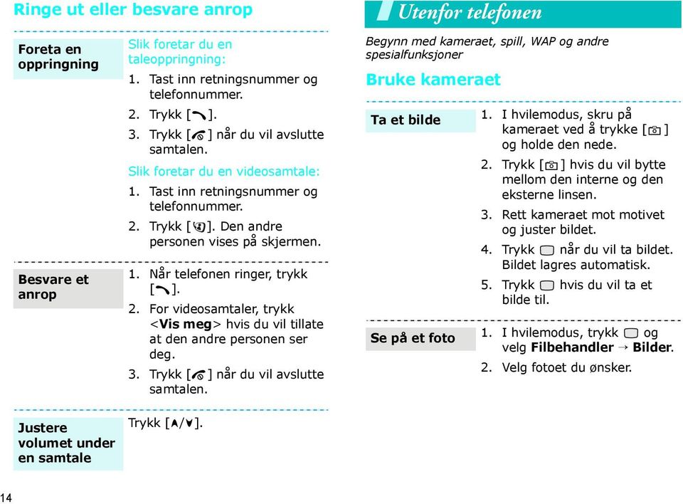 2. For videosamtaler, trykk <Vis meg> hvis du vil tillate at den andre personen ser deg. 3. Trykk [ ] når du vil avslutte samtalen. Trykk [ / ].