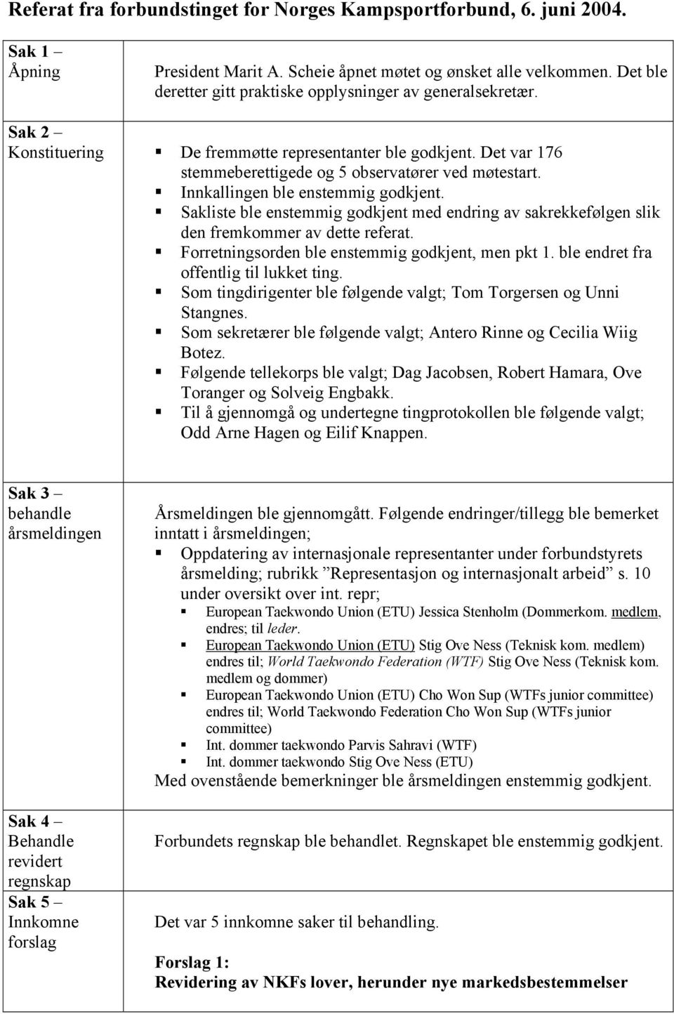 Innkallingen ble enstemmig godkjent. Sakliste ble enstemmig godkjent med endring av sakrekkefølgen slik den fremkommer av dette referat. Forretningsorden ble enstemmig godkjent, men pkt 1.