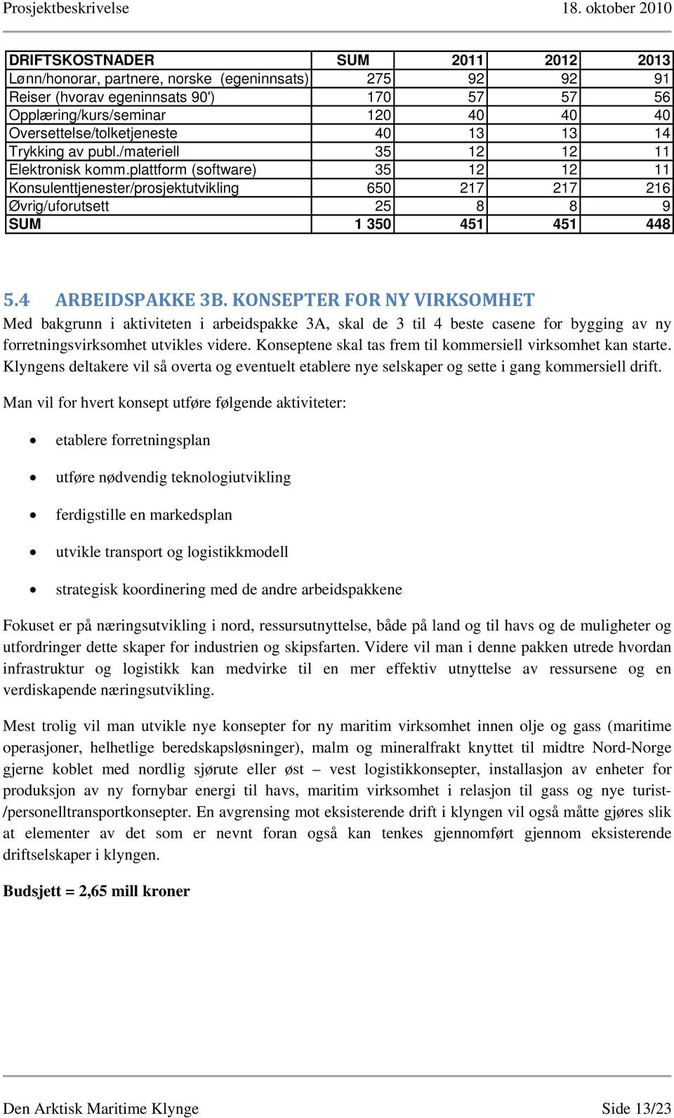 KONSEPTER FOR NY VIRKSOMHET Med bakgrunn i aktiviteten i arbeidspakke 3A, skal de 3 til 4 beste casene for bygging av ny forretningsvirksomhet utvikles videre.