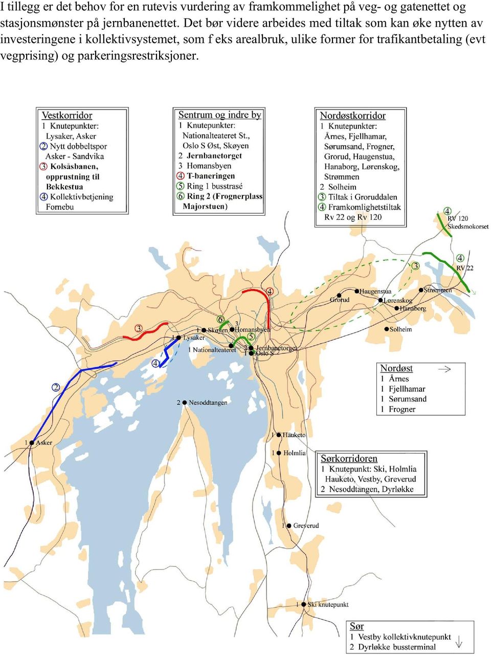 Det bør videre arbeides med tiltak som kan øke nytten av investeringene i