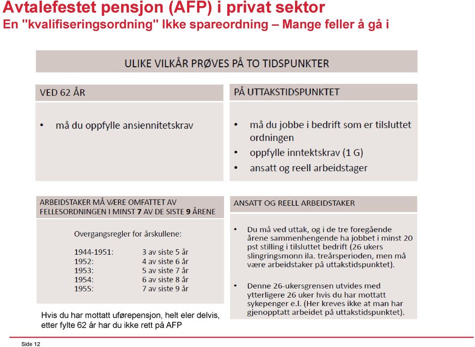 feller å gå i Hvis du har mottatt uførepensjon, helt