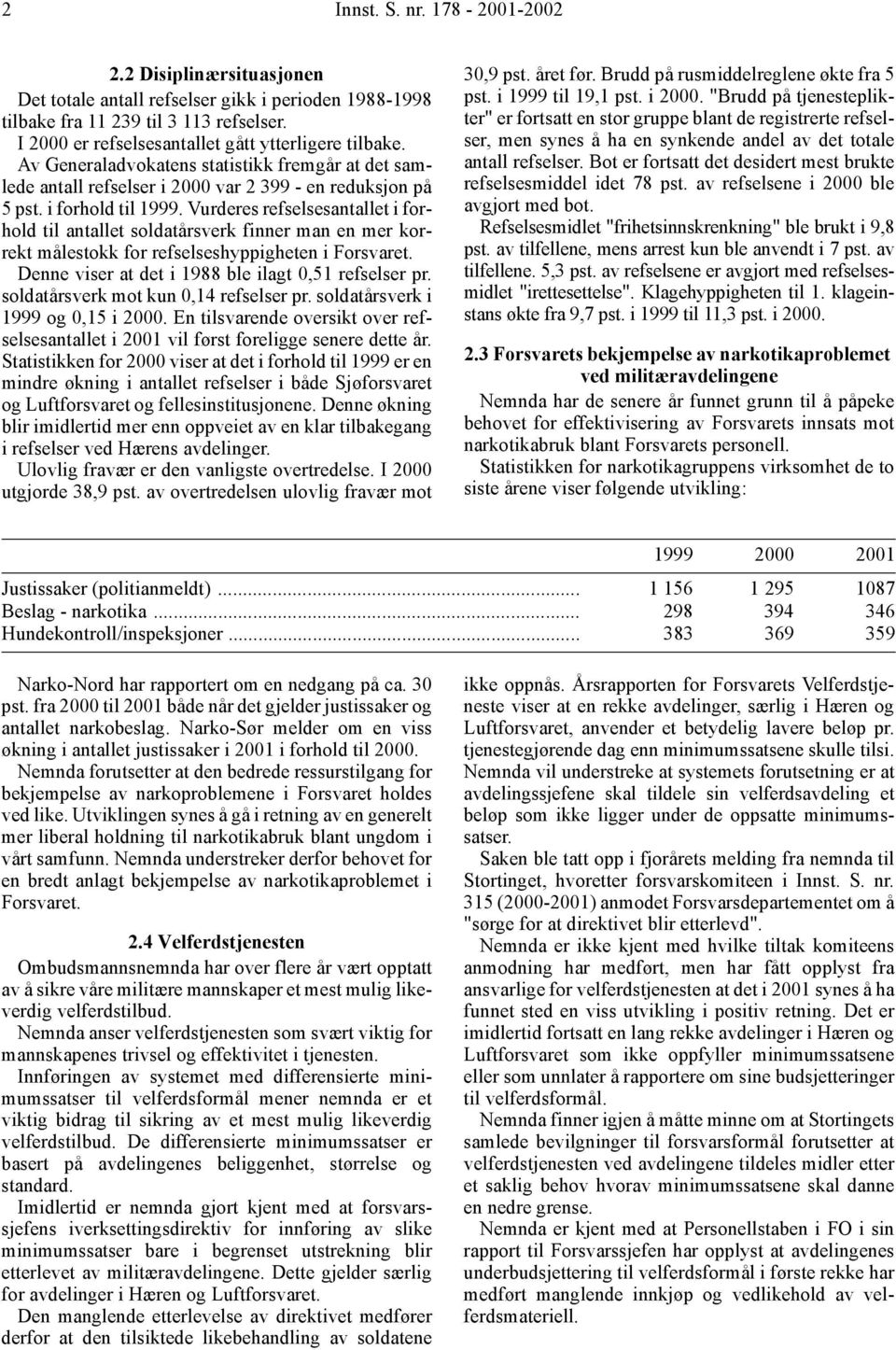 Vurderes refselsesantallet i forhold til antallet soldatårsverk finner man en mer korrekt målestokk for refselseshyppigheten i Forsvaret. Denne viser at det i 1988 ble ilagt 0,51 refselser pr.