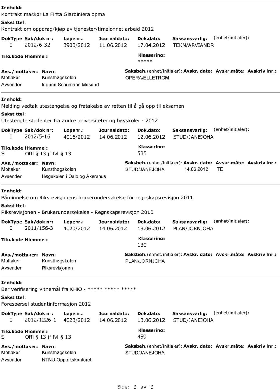 høyskoler - 2012 2012/5-16 4016/2012 14.06.