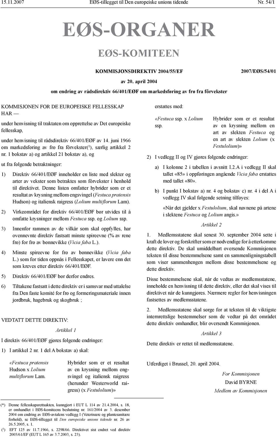 fellesskap, under henvisning til rådsdirektiv 66/401/EØF av 14. juni 1966 om markedsføring av frø fra fôrvekster( 1 ), særlig artikkel 2 nr.