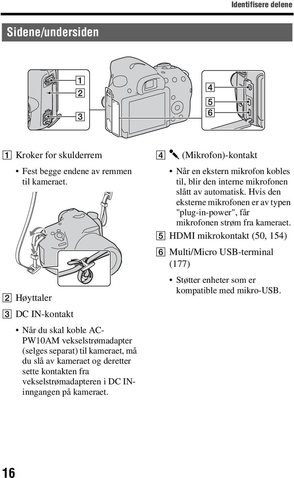 fra vekselstrømadapteren i DC INinngangen på kameraet.