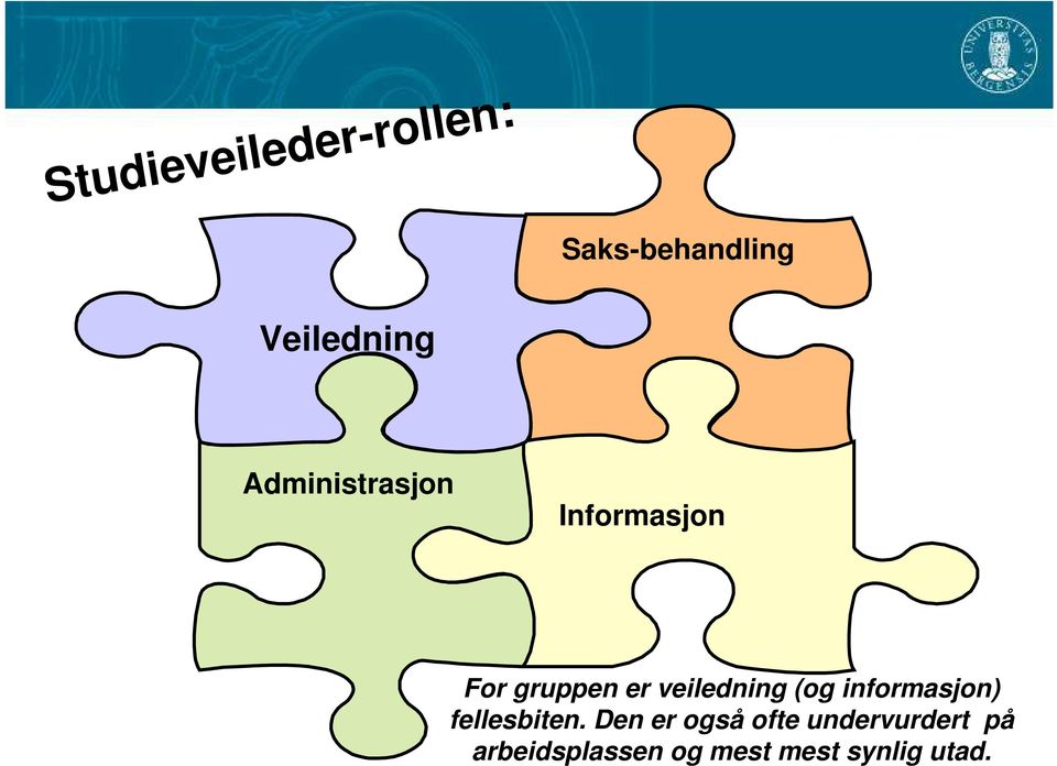 veiledning (og informasjon) fellesbiten.