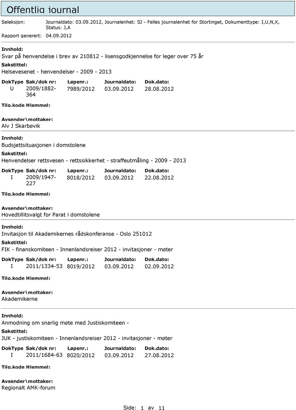 2 - lisensgodkjennelse for leger over 75 år Helsevesenet - henvendelser - 2009-2013 2009/1882-364 7989/2012 28.08.