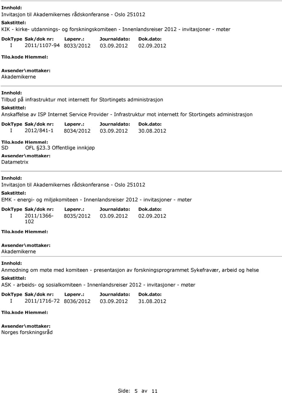 8034/2012 OFL 23.3 Offentlige innkjøp Datametrix 30.08.
