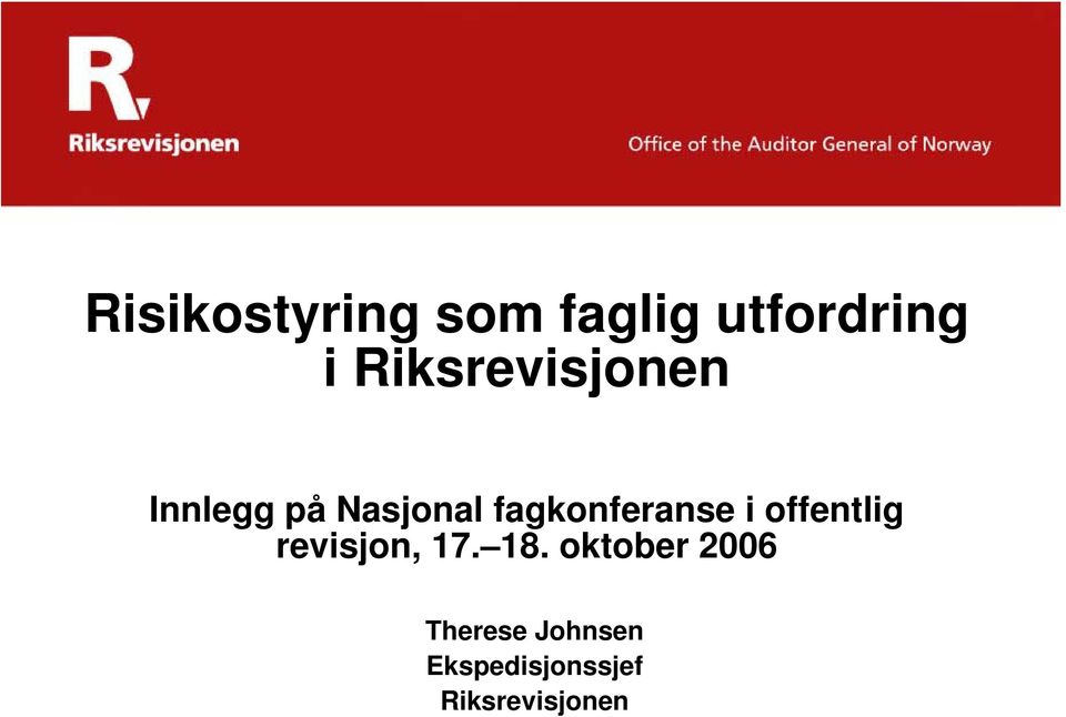 fagkonferanse i offentlig revisjon, 17. 18.