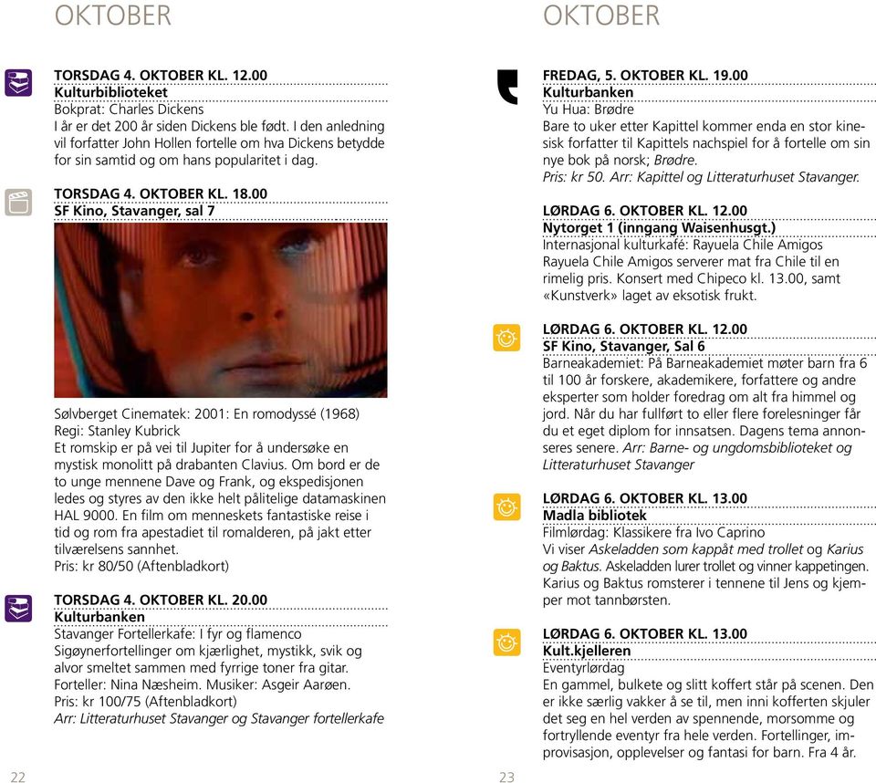 00 Sølvberget Cinematek: 2001: En romodyssé (1968) Regi: Stanley Kubrick Et romskip er på vei til Jupiter for å undersøke en mystisk monolitt på drabanten Clavius.