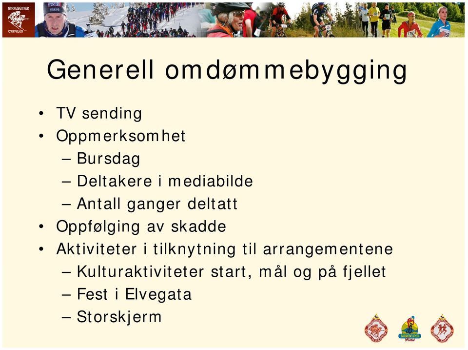 skadde Aktiviteter i tilknytning til arrangementene