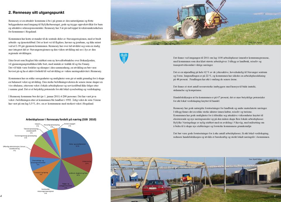 Kommunen har korte avstander til de sentrale deler av Stavangerregionen, med et bredt arbeids- og tjenestetilbud.