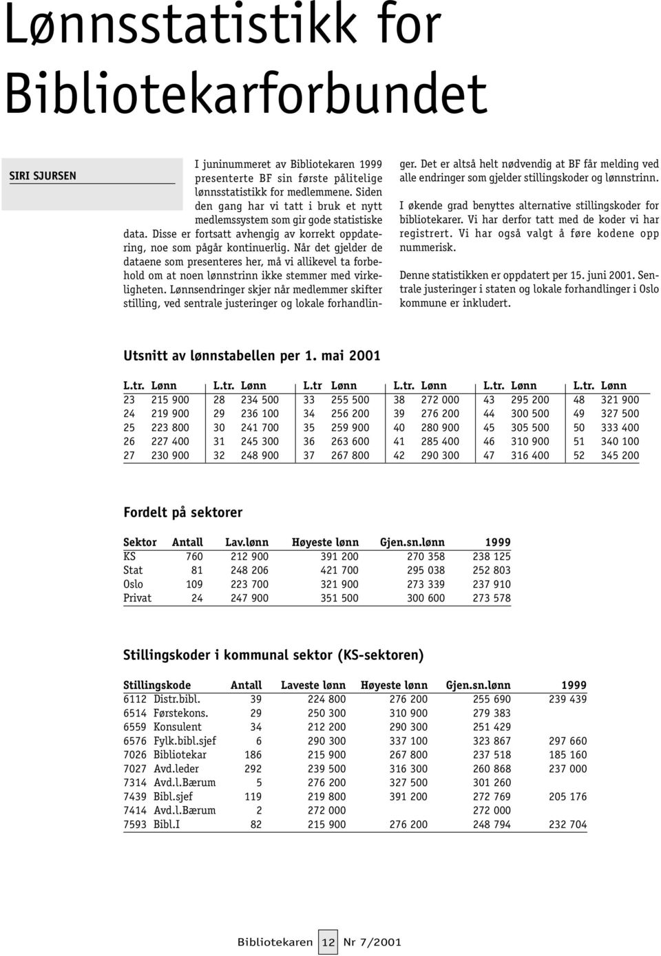 Når det gjelder de dataene som presenteres her, må vi allikevel ta forbehold om at noen lønnstrinn ikke stemmer med virkeligheten.