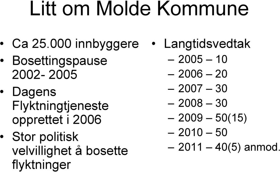 Flyktningtjeneste opprettet i 2006 Stor politisk